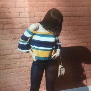 Zara striped OTS top